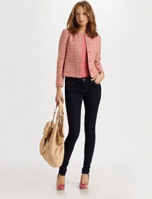 With an ultra-feminine silhouette, this classic textured topper is a must-have for the season.ScoopneckButton-down frontFour front patch pocketsAbout 17½ from shoulder to hem42% nylon/25% acrylic/14% cotton/12% wool/7% polyesterDry cleanImported Model shown is 5'10 (177cm) wearing US size 4. With an ultra-feminine silhouette, this classic textured topper is a must-have for the season.ScoopneckButton-down frontFour front patch pocketsAbout 17½ from shoulder to hem42% nylon/25% acrylic/14% cotton/12% wool/7% polyesterDry cleanImported Model shown is 5'10 (177cm) wearing US size 4.