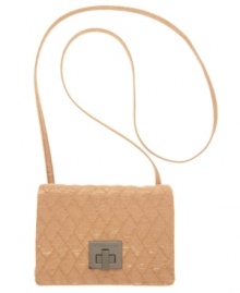 A timeless shape with modern metallic detailing. This fabulous little design from BCBGeneration will have you ready for any occasion with shiny gunmetal hardware and a casual cool crossbody silhouette. A timeless shape with modern metallic detailing. This fabulous little design from BCBGeneration will have you ready for any occasion with shiny gunmetal hardware and a casual cool crossbody silhouette.