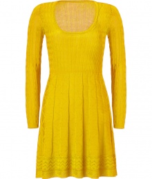 Perfect for dressy days at the office, Missoni Ms knit dress is an understated chic take on the brands iconic look - Scoop neckline, long sleeves, spaghetti strap lining - Fitted bodice, full skirt - Pair with heels and a sleek leather tote Perfect for dressy days at the office, Missoni Ms knit dress is an understated chic take on the brands iconic look - Scoop neckline, long sleeves, spaghetti strap lining - Fitted bodice, full skirt - Pair with heels and a sleek leather tote