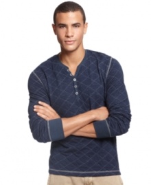 Turn up the heat on you t-shirt style with this long-sleeved henley from Bar III. The perfect layer for your casual fall look.