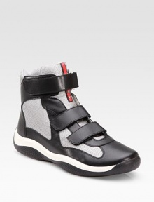 An ultra modern leather and mesh look with Velcro® closures. Leather lining Padded insole Rubber sole Imported An ultra modern leather and mesh look with Velcro® closures. Leather lining Padded insole Rubber sole Imported