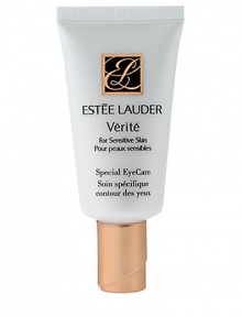 This ultra-gentle gel-creme formula instantly comforts and hydrates the sensitive skin around your eyes. Includes anti-aging ingredients that visibly reduce lines and wrinkles now and in the future. Puffiness and dark circles look less obvious. Contains soothing Oat Extract, Green Tea and Marine Extracts.ABOUT VERITE: These gentle formulas were created for truly sensitive skin. They leave out the irritants--including emulsifiers, alcohol and scents--but retain advanced skincare benefits. This ultra-gentle gel-creme formula instantly comforts and hydrates the sensitive skin around your eyes. Includes anti-aging ingredients that visibly reduce lines and wrinkles now and in the future. Puffiness and dark circles look less obvious. Contains soothing Oat Extract, Green Tea and Marine Extracts.ABOUT VERITE: These gentle formulas were created for truly sensitive skin. They leave out the irritants--including emulsifiers, alcohol and scents--but retain advanced skincare benefits.
