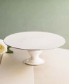 A showcase for your pastry show piece. The Opal Innocence cake plate features a delicate vine pattern accented by matte and polished silver. Qualifies for Rebate