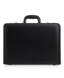 Pieces this sharp never go out of style. A true classic, this leather attaché immediately pulls your look together with its sophisticated, timeless design and an interior that meets all of your modern-day needs, featuring easy file storage, an expandable interior and a front panel organizer. 10-year warranty.