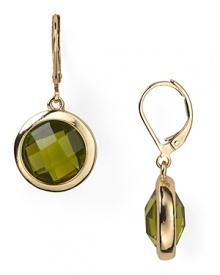 Crafted of gold plate and accented by bold, colored stones, this pair of drop earrings from Carolee will add the label's much adored glamor to every look.