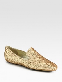 A laceless leather classic sprinkled in shimmering glitter with a rubber sole for traction. Glitter-coated leather upperLeather liningRubber solePadded insoleMade in ItalyOUR FIT MODEL RECOMMENDS ordering true size. A laceless leather classic sprinkled in shimmering glitter with a rubber sole for traction. Glitter-coated leather upperLeather liningRubber solePadded insoleMade in ItalyOUR FIT MODEL RECOMMENDS ordering true size.