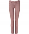 Channel the look of the moment with these rose-colored Tencel-and-cotton skinny jeans from J Brand - Classic five-pocket styling, skinny leg, rose-hued - Pair with an oversized cashmere pullover and ankle boots