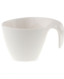 Reshape modern tables with the Flow breakfast cup from Villeroy & Boch. A fluid, asymmetrical design in white fine china offers unconventional elegance for every meal and occasion. Reshape modern tables with the Flow breakfast cup from Villeroy & Boch. A fluid, asymmetrical design in white fine china offers unconventional elegance for every meal and occasion.