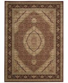 Distinctive flair with roots in Persian design. This exquisitely ornate area rug is abound in soft, satisfying brick tones, highlighted by a dramatic central medallion, and crafted from Nourison's own Opulon(tm) yarns for a densely woven pile with long-lasting color retention and durability. Distinctive flair with roots in Persian design. This exquisitely ornate area rug is abound in soft, satisfying brick tones, highlighted by a dramatic central medallion, and crafted from Nourison's own Opulon(tm) yarns for a densely woven pile with long-lasting color retention and durability.