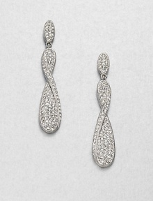 EXCLUSIVELY AT SAKS. This sparkling piece features an elegant twisted design. CrystalsRhodium-plated brassDrop, about 1.87Surgical steel post backImported 