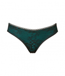 With decorative lace trim and a sheer back, these vintage-inspired briefs from Stella McCartney are both alluring and chic - Allover floral lace, elasticized waistband, dark emerald front panel - Perfect under any outfit or paired with a matching bra for stylish lounging With decorative lace trim and a sheer back, these vintage-inspired briefs from Stella McCartney are both alluring and chic - Allover floral lace, elasticized waistband, dark emerald front panel - Perfect under any outfit or paired with a matching bra for stylish lounging