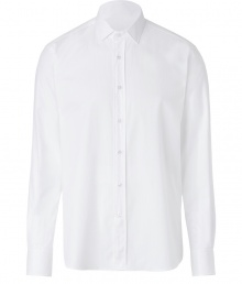 The classic white button down gets a modern twist with a faint herringbone print and a slim fit - Spread collar, long sleeves, front button placket, curved hem, slim fit - Style with a paisley blazer, straight leg jeans, and ankle boots The classic white button down gets a modern twist with a faint herringbone print and a slim fit - Spread collar, long sleeves, front button placket, curved hem, slim fit - Style with a paisley blazer, straight leg jeans, and ankle boots