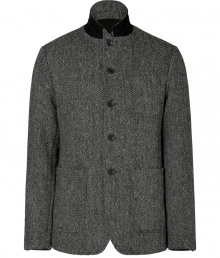 An urbane-cool Nehru collar adds a retro edge to the wool St. Regis jacket from Rag & Bone - Stand collar with contrast backing, front button placket, long sleeves, patch pockets, single back vent, slim fit - Pair with trousers, jeans, or corduroys An urbane-cool Nehru collar adds a retro edge to the wool St. Regis jacket from Rag & Bone - Stand collar with contrast backing, front button placket, long sleeves, patch pockets, single back vent, slim fit - Pair with trousers, jeans, or corduroys