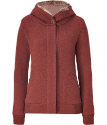 Cozy rabbit fur lines the hood of this ultra soft hoodie from Woolrich, making it the perfectly luxe finish to casual cool looks - Hood with rabbit fur lining, buttoned front, long sleeves, ribbed trim, slit pockets - Fitted - Team with casual knits, favorite skinnies and boots Cozy rabbit fur lines the hood of this ultra soft hoodie from Woolrich, making it the perfectly luxe finish to casual cool looks - Hood with rabbit fur lining, buttoned front, long sleeves, ribbed trim, slit pockets - Fitted - Team with casual knits, favorite skinnies and boots