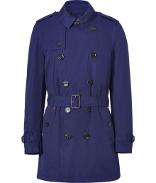 Invest in high style with this ultra-chic trench from Burberry London - Small spread collar, long sleeves with belted cuffs, epaulets, double-breasted, front button placket, belted waist - Fitted silhouette - Pair with slim trousers or jeans and a cashmere pullover Invest in high style with this ultra-chic trench from Burberry London - Small spread collar, long sleeves with belted cuffs, epaulets, double-breasted, front button placket, belted waist - Fitted silhouette - Pair with slim trousers or jeans and a cashmere pullover