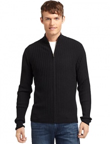 THE LOOKRibbed designStand collarFront zip closureLong sleevesTHE MATERIALCashmereCARE & ORIGINDry cleanImportedThis item was originally available for purchase at Saks Fifth Avenue OFF 5TH stores. THE LOOKRibbed designStand collarFront zip closureLong sleevesTHE MATERIALCashmereCARE & ORIGINDry cleanImportedThis item was originally available for purchase at Saks Fifth Avenue OFF 5TH stores.