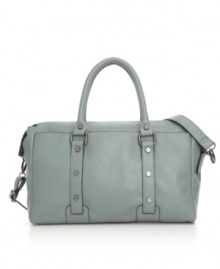 Take your look to the next level of chic with a sleek satchel made for both work and play. Nailhead detailing and heavy silvertone hardware give an edge to this classic design, while an optional shoulder strap provides an alternative carrying style. Take your look to the next level of chic with a sleek satchel made for both work and play. Nailhead detailing and heavy silvertone hardware give an edge to this classic design, while an optional shoulder strap provides an alternative carrying style.