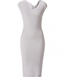 Luxurious dress in a fine ice grey rayon-wool blend - Wonderfully soft and flattering jersey quality, particularly comfortable thanks to the stretch content - A modern classic from the Donna Karan Collection - A smashing dress with very elegant, figure-flattering d?collet? draping - Short cap sleeves - Slim, carved to the body, with a sexy waist - Classic, just above the knee pencil length - A very special dress for very special occasions from cocktail parties to business appointments - A favorite dress for style-conscious fashionistas - Wear with exclusive pumps or booties Luxurious dress in a fine ice grey rayon-wool blend - Wonderfully soft and flattering jersey quality, particularly comfortable thanks to the stretch content - A modern classic from the Donna Karan Collection - A smashing dress with very elegant, figure-flattering d?collet? draping - Short cap sleeves - Slim, carved to the body, with a sexy waist - Classic, just above the knee pencil length - A very special dress for very special occasions from cocktail parties to business appointments - A favorite dress for style-conscious fashionistas - Wear with exclusive pumps or booties