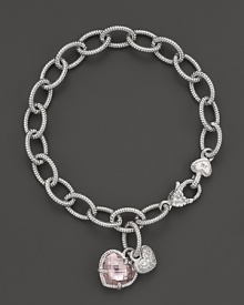 Two hearts adorn this charm link bracelet from Judith Ripka.