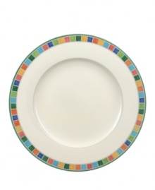 Make every meal bright with Villeroy & Boch's Twist Alea dinner plates. With an enamel colorblock design reminiscent of Spanish tile and a vivid band of color along the rim. Make every meal bright with Villeroy & Boch's Twist Alea dinner plates. With an enamel colorblock design reminiscent of Spanish tile and a vivid band of color along the rim.