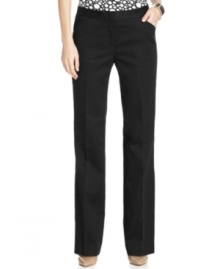 A flattering fit with a touch of stretch makes these pants polished and easy to wear. An essential piece from Calvin Klein's full collection of suit separates. A flattering fit with a touch of stretch makes these pants polished and easy to wear. An essential piece from Calvin Klein's full collection of suit separates.