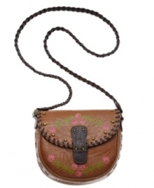 Pair this free-spirited bag with a simple cotton sundress and pair of flats for a perfectly boho chic style. Whip stitch detailing, delicate painted flowers and a pretty braided strap add indie-inspired interest to this laid back look. Pair this free-spirited bag with a simple cotton sundress and pair of flats for a perfectly boho chic style. Whip stitch detailing, delicate painted flowers and a pretty braided strap add indie-inspired interest to this laid back look.