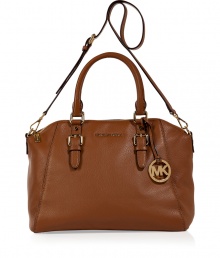 With its super soft leather and gold-toned hardware, this MICHAEL Michael Kors tote features ultra chic versatility - Top carrying handles, removable buckled shoulder strap, buckle details, back slit pocket with magnetic snap, textured leather, inside zippered back wall and slot pockets, front wall slot pockets - Perfect for everyday use, off-duty cool, or stylish travel With its super soft leather and gold-toned hardware, this MICHAEL Michael Kors tote features ultra chic versatility - Top carrying handles, removable buckled shoulder strap, buckle details, back slit pocket with magnetic snap, textured leather, inside zippered back wall and slot pockets, front wall slot pockets - Perfect for everyday use, off-duty cool, or stylish travel
