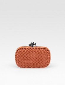 Intricately-woven satin makes up this demure bag, finished with exotic python trim.Frame and clasp closure Satin lining 7W X 4¼H X 2¼D Made in Italy Intricately-woven satin makes up this demure bag, finished with exotic python trim.Frame and clasp closure Satin lining 7W X 4¼H X 2¼D Made in Italy