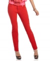 Dare to pop in these fire hot skinny jeans from Baby Phat – a bold-colored variation to your trusty blues! (Clearance)