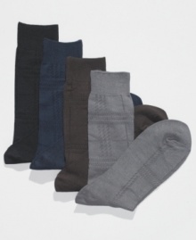 Change your normal sock pattern with a pair of these dress socks from Club Room. Change your normal sock pattern with a pair of these dress socks from Club Room.