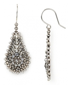 Stand out from the in-crowd in these teardrop earrings from Miguel Ases. This beaded pair adds subtle shimmer, so wear them to amp up jeans or bring an LBD down to earth.