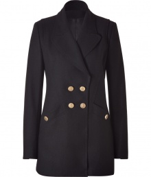Channel the look of the moment in this Military-inspired wool-blend coat from Faith Connexion - Wide notched lapels, long sleeves, front button placket, double-breasted, gold-tone decorative buttons, slit pockets, back belt detail with buttons - Wear with a cashmere pullover, leather leggings, and ankle booties Channel the look of the moment in this Military-inspired wool-blend coat from Faith Connexion - Wide notched lapels, long sleeves, front button placket, double-breasted, gold-tone decorative buttons, slit pockets, back belt detail with buttons - Wear with a cashmere pullover, leather leggings, and ankle booties