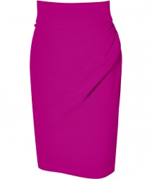 Luxe skirt in fine, pure silk crepe - A sumptuous summer standout from it-designer Sophie Theallet - On trend in lush orchid pink - High waisted pencil cut with decorative drape detail at hips - Slim silhouette hits above the knee - Zips at back - Pair with dressy tanks and t-shirts or silk blouses and peep toe pumps or leather sandals Luxe skirt in fine, pure silk crepe - A sumptuous summer standout from it-designer Sophie Theallet - On trend in lush orchid pink - High waisted pencil cut with decorative drape detail at hips - Slim silhouette hits above the knee - Zips at back - Pair with dressy tanks and t-shirts or silk blouses and peep toe pumps or leather sandals