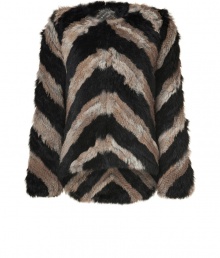 Ultra soft in two-tone rabbit fur, Zadig & Voltaires collarless jacket is a chic way to wear one of this seasons favorite outerwear trends - Collarless, long sleeves, hidden front hook closures, longer back - Easy straight fit - Wear with leather leggings and statement ankle boots Ultra soft in two-tone rabbit fur, Zadig & Voltaires collarless jacket is a chic way to wear one of this seasons favorite outerwear trends - Collarless, long sleeves, hidden front hook closures, longer back - Easy straight fit - Wear with leather leggings and statement ankle boots