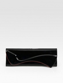 Lustrous patent calfskin adds a sleek touch to this angled envelope bag, finished with a contoured front flap.Magnetic flap closureOne inside open pocketSignature red lining11¾W X 4H X 1DMade in Italy Lustrous patent calfskin adds a sleek touch to this angled envelope bag, finished with a contoured front flap.Magnetic flap closureOne inside open pocketSignature red lining11¾W X 4H X 1DMade in Italy