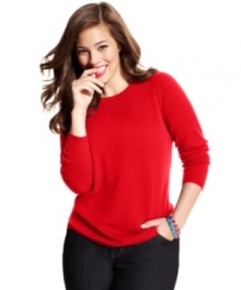 Lend luxury to your everyday look with Charter Club's plus size cashmere sweater-- it's a must-get basic for the season!