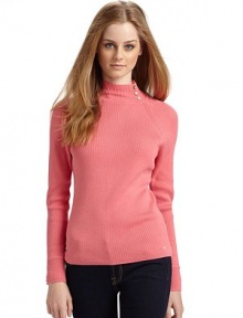 THE LOOKTurtleneck with three-button closureLong sleeves with button cuffsPull-on styleTHE FITContemporary fitTHE MATERIAL77% cotton/23% woolCARE & ORIGINMachine washImported