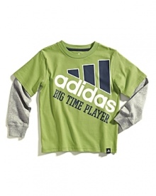 Designed by Adidas for the aspiring athlete, this lightweight 2fer completes your big time player's sporty look. Designed by Adidas for the aspiring athlete, this lightweight 2fer completes your big time player's sporty look.