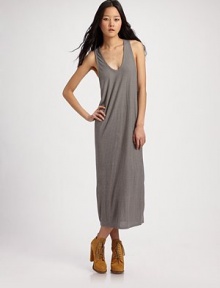 A luxe blend of silk and rayon, tailored in an elongated silhouette with a sporty racerback.Scoopneck Wide straps About 37 from shoulder to hem 50% silk/50% rayon Dry clean Imported A luxe blend of silk and rayon, tailored in an elongated silhouette with a sporty racerback.Scoopneck Wide straps About 37 from shoulder to hem 50% silk/50% rayon Dry clean Imported