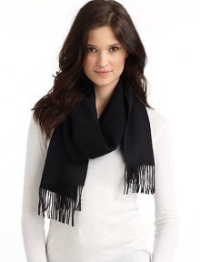 THE LOOKFringe detailsUnfinished hemTHE FIT11½W x 64LTHE MATERIALBaby alpacaCARE & ORIGINHand washImported of domestic fabric THE LOOKFringe detailsUnfinished hemTHE FIT11½W x 64LTHE MATERIALBaby alpacaCARE & ORIGINHand washImported of domestic fabric
