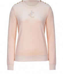Inject luxe style into your casual-cool looks with Juicy Coutures rhinestone embellished pullover, detailed with metallic logo buttoned shoulders for that contemporary-classic edge - Rounded neckline, long sleeves, tonal trim, fitted cuffs and hemline - Slim straight fit - Layer over tees and leggings, and super soft shearling lined boots Inject luxe style into your casual-cool looks with Juicy Coutures rhinestone embellished pullover, detailed with metallic logo buttoned shoulders for that contemporary-classic edge - Rounded neckline, long sleeves, tonal trim, fitted cuffs and hemline - Slim straight fit - Layer over tees and leggings, and super soft shearling lined boots