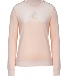 Inject luxe style into your casual-cool looks with Juicy Coutures rhinestone embellished pullover, detailed with metallic logo buttoned shoulders for that contemporary-classic edge - Rounded neckline, long sleeves, tonal trim, fitted cuffs and hemline - Slim straight fit - Layer over tees and leggings, and super soft shearling lined boots