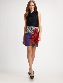 Colorblocked details meet a dynamic print to create a chic skirt with a classic silhouette. Back dartsBack zipperFully linedAbout 19 long97% cotton/3% elastaneDry cleanImportedModel shown is 5'11 (180cm) wearing US size 4. OUR FIT MODEL RECOMMENDS ordering true size. Colorblocked details meet a dynamic print to create a chic skirt with a classic silhouette. Back dartsBack zipperFully linedAbout 19 long97% cotton/3% elastaneDry cleanImportedModel shown is 5'11 (180cm) wearing US size 4. OUR FIT MODEL RECOMMENDS ordering true size.