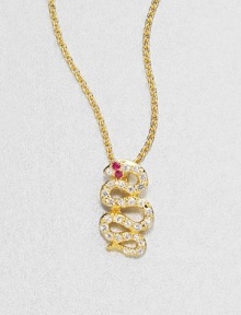 EXCLUSIVELY AT SAKS.COM From the Meadowlark Collection. An exotic and sparking design featuring a snake pendant encrusted with sparking white sapphires and rich rubies on a link chain. 18k goldplated sterling silverWhite sapphire and rubyLength, about 16-18 adjustablePendant size, about .4Lobster clasp closureImported EXCLUSIVELY AT SAKS.COM From the Meadowlark Collection. An exotic and sparking design featuring a snake pendant encrusted with sparking white sapphires and rich rubies on a link chain. 18k goldplated sterling silverWhite sapphire and rubyLength, about 16-18 adjustablePendant size, about .4Lobster clasp closureImported