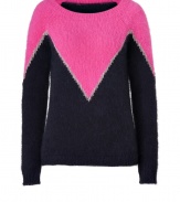 Both sexy and sweet, Juicy Coutures super soft angora-blend pullover lends a cool vintage edge to your outfit - Wide neckline, long sleeves, ribbed trim, metallic silver accent - Boxy cut - Wear with favorite skinnies and chic flats