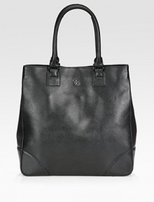 Crafted from ultra-luxe leather, this sleek silhouette is roomy enough for all your essentials.Double top handles, 8 drop Magnetic snap closure Protective metal feet One inside zip pocket Two inside open pockets Cotton lining 13½W X 14H X 3½D Imported Crafted from ultra-luxe leather, this sleek silhouette is roomy enough for all your essentials.Double top handles, 8 drop Magnetic snap closure Protective metal feet One inside zip pocket Two inside open pockets Cotton lining 13½W X 14H X 3½D Imported