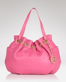 Highlight your daytime look with this leather tote from MICHAEL Michael Kors. Ideal for day, it's double shoulder straps and gold-tone hardware dresses up casual wear just so. Highlight your daytime look with this leather tote from MICHAEL Michael Kors. Ideal for day, it's double shoulder straps and gold-tone hardware dresses up casual wear just so.