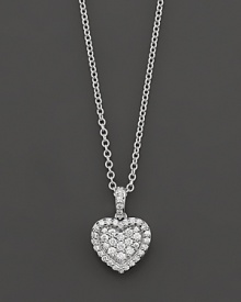 A lovely pendant with pave-set diamonds in 14 Kt. white gold.