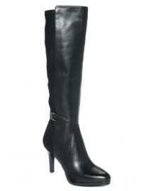 Step to the beat in Tahari's Groove Dress boots. With a smooth leather upper and stacked heel, they'll look great all night long.