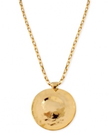 Roundabout fashion. The disc pendant necklace from Robert Lee Morris is crafted from gold-tone mixed metal and features a hammered look for a style twist. Approximate length: 17 inches + 3-inch extender. Approximate drop: 2 inches.